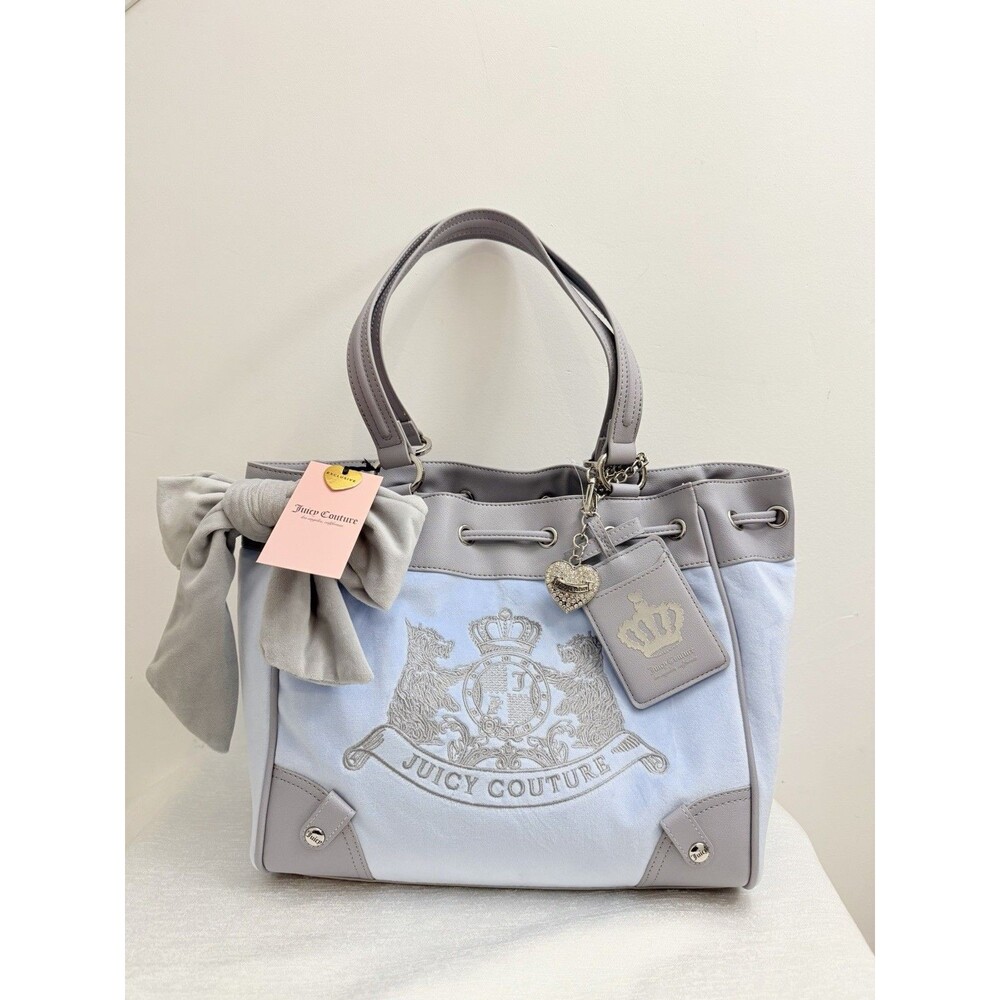 Juicy Couture Classic Scottie Dogs Daydreamer Tote Blue Star NWT - Picture 2 of 8